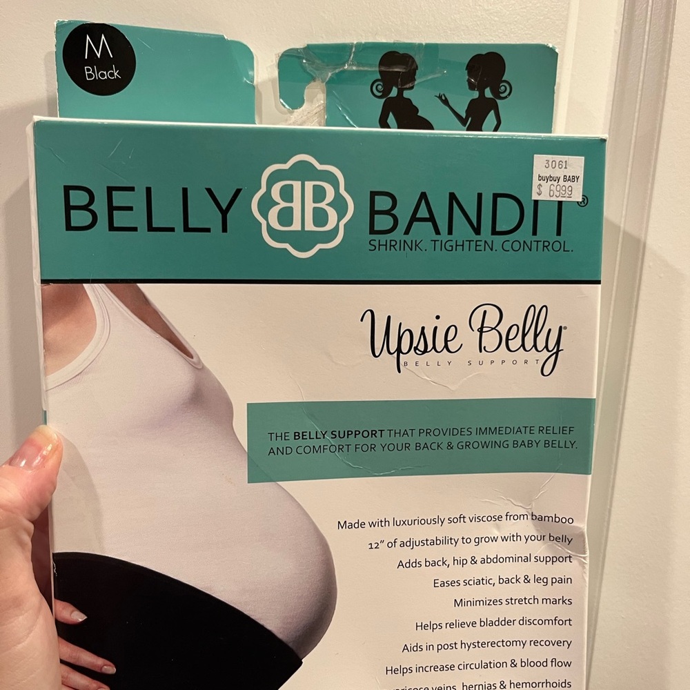 Belly Bandit Women's Maternity Support Belt, Medium Black and Tan with Gel Pack